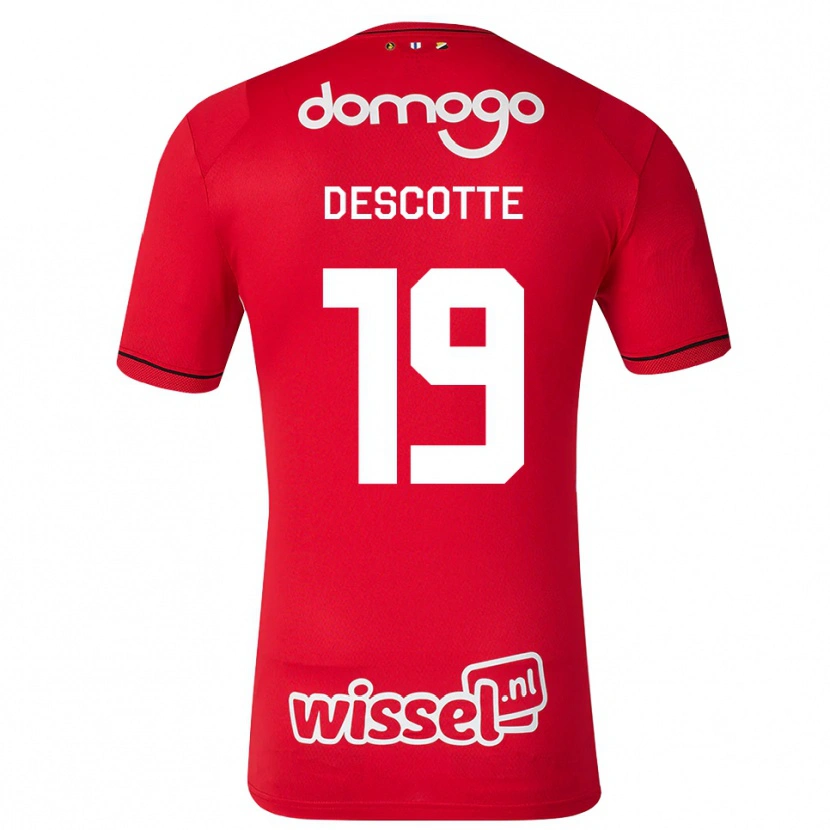 Danxen Heren Anthony Descotte #19 Rood Wit Zwart Thuisshirt Thuistenue 2026/27 T-Shirt