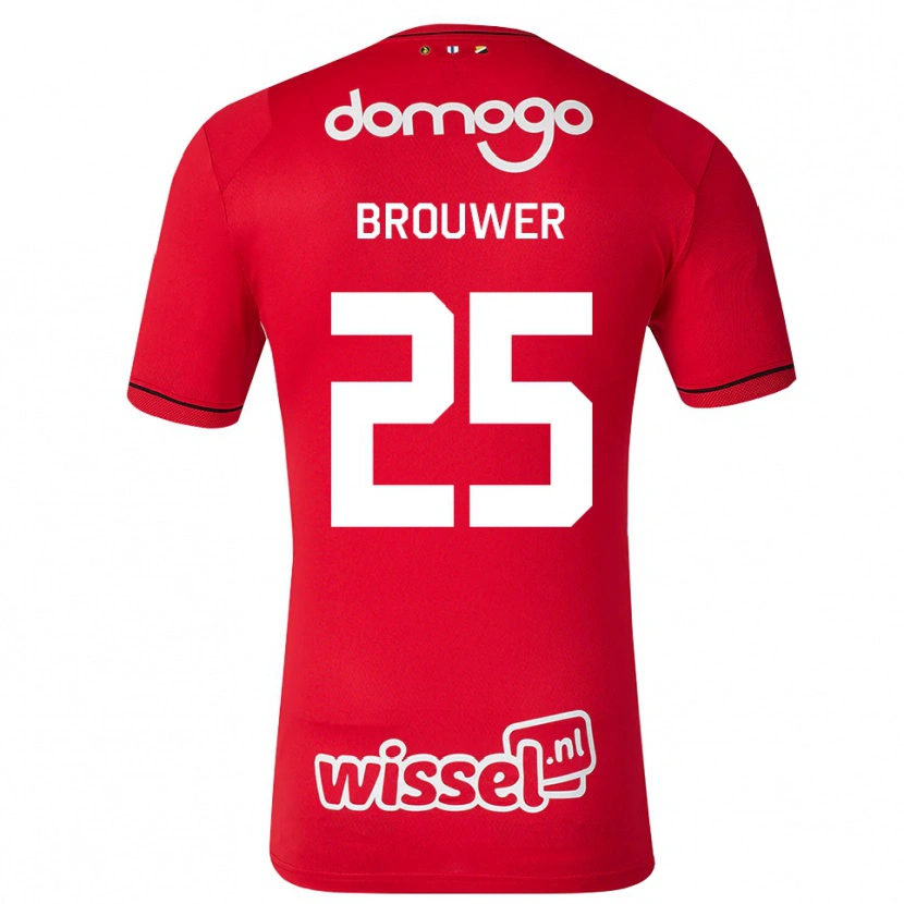 Danxen Heren Michael Brouwer #25 Rood Wit Zwart Thuisshirt Thuistenue 2026/27 T-Shirt