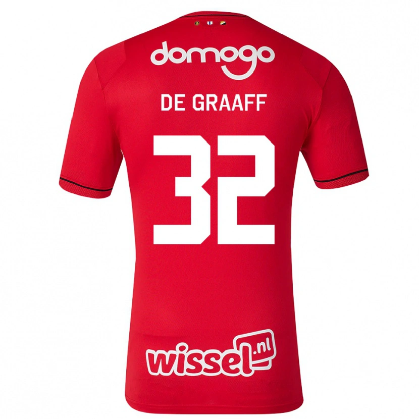 Danxen Heren Tom De Graaff #32 Rood Wit Zwart Thuisshirt Thuistenue 2026/27 T-Shirt