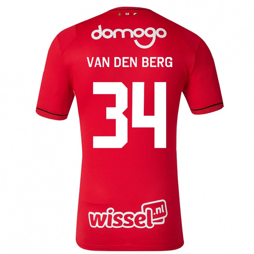Danxen Heren Davy Van Den Berg #34 Rood Wit Zwart Thuisshirt Thuistenue 2026/27 T-Shirt
