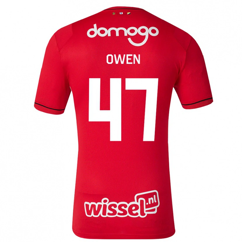 Danxen Heren Emmanuel Chigozie Owen #47 Rood Wit Zwart Thuisshirt Thuistenue 2026/27 T-Shirt