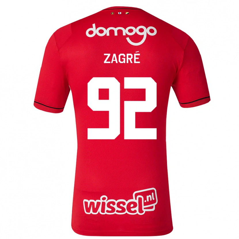 Danxen Heren Arthur Zagré #92 Rood Wit Zwart Thuisshirt Thuistenue 2026/27 T-Shirt