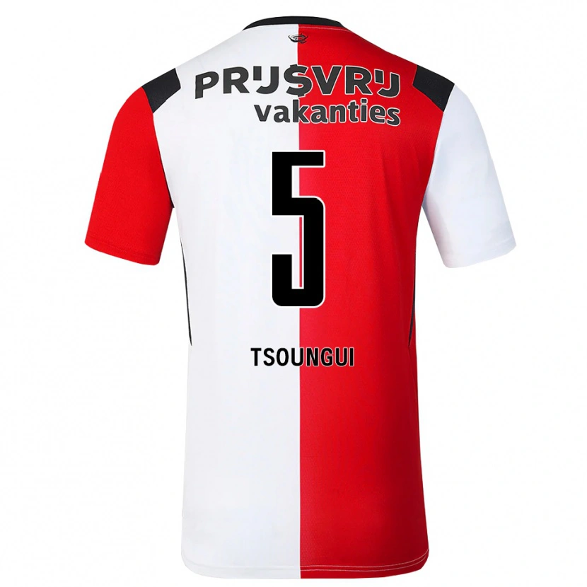 Danxen Heren Antef Tsoungui #5 Rood Wit Zwart Thuisshirt Thuistenue 2026/27 T-Shirt