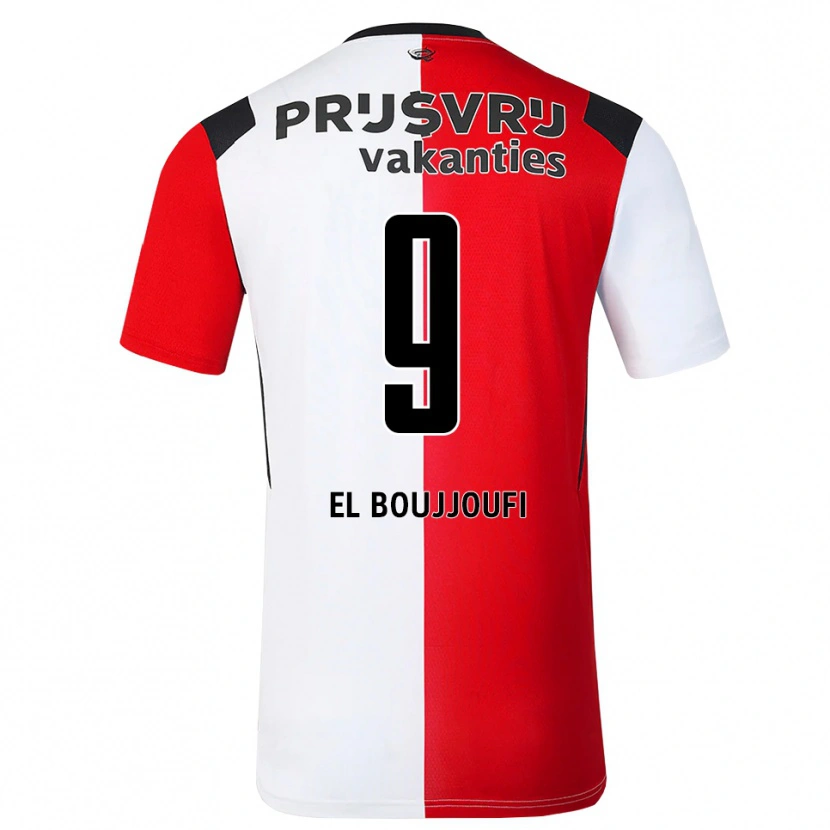 Danxen Heren Adnan El Boujjoufi #9 Rood Wit Zwart Thuisshirt Thuistenue 2026/27 T-Shirt