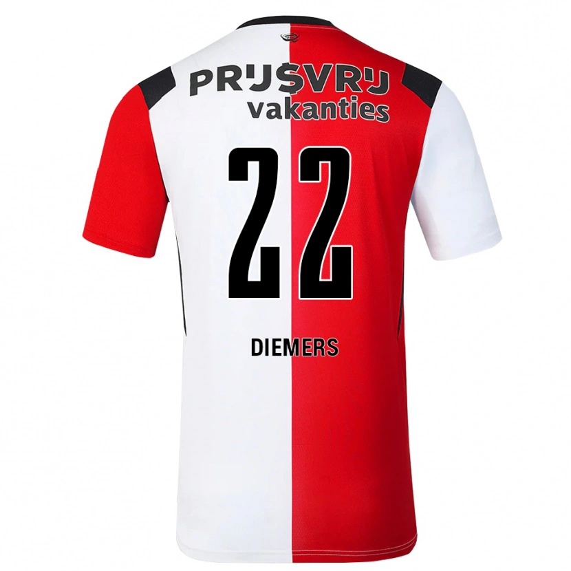 Danxen Heren Mark Diemers #22 Rood Wit Zwart Thuisshirt Thuistenue 2026/27 T-Shirt
