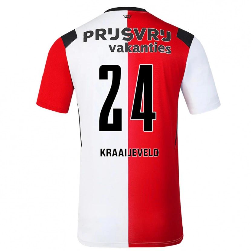 Danxen Heren Thijs Kraaijeveld #24 Rood Wit Zwart Thuisshirt Thuistenue 2026/27 T-Shirt