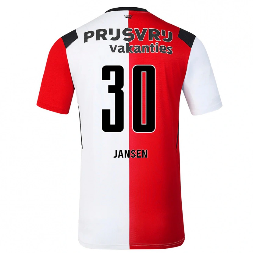 Danxen Heren Thijs Jansen #30 Rood Wit Zwart Thuisshirt Thuistenue 2026/27 T-Shirt