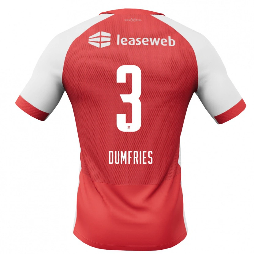Danxen Heren Keayon Dumfries #3 Rood Wit Zwart Thuisshirt Thuistenue 2026/27 T-Shirt