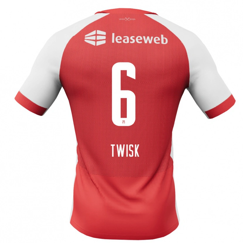 Danxen Heren Nick Twisk #6 Rood Wit Zwart Thuisshirt Thuistenue 2026/27 T-Shirt