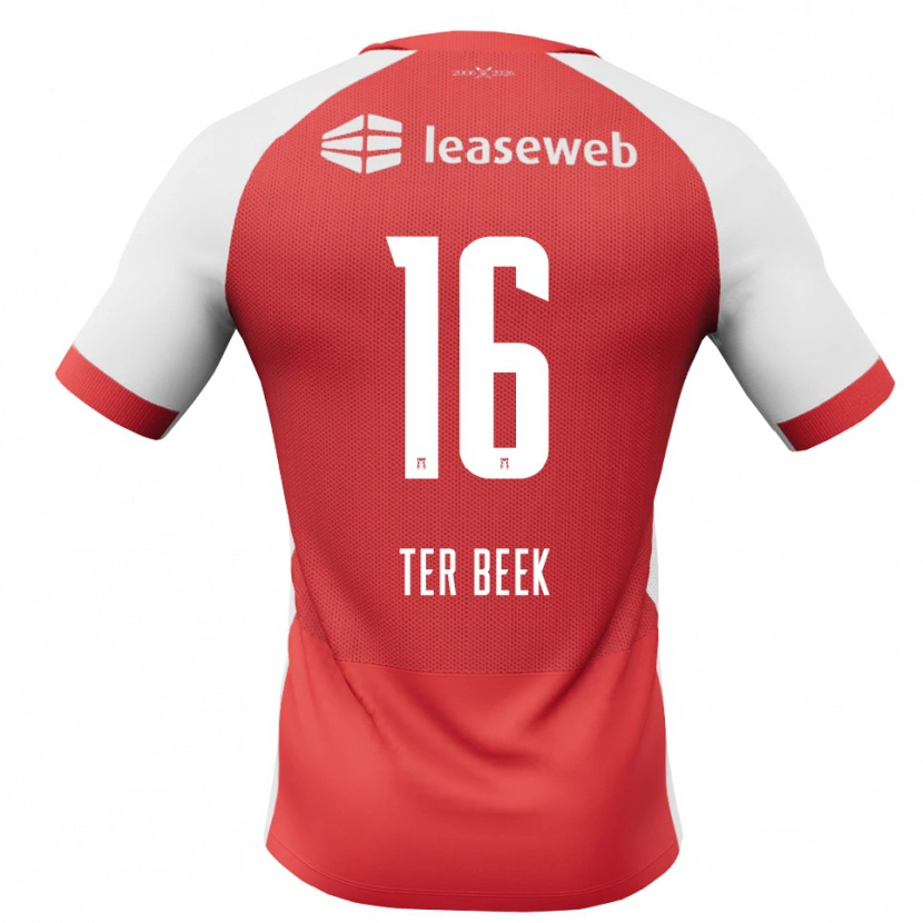 Danxen Heren Kai Ter Beek #16 Rood Wit Zwart Thuisshirt Thuistenue 2026/27 T-Shirt