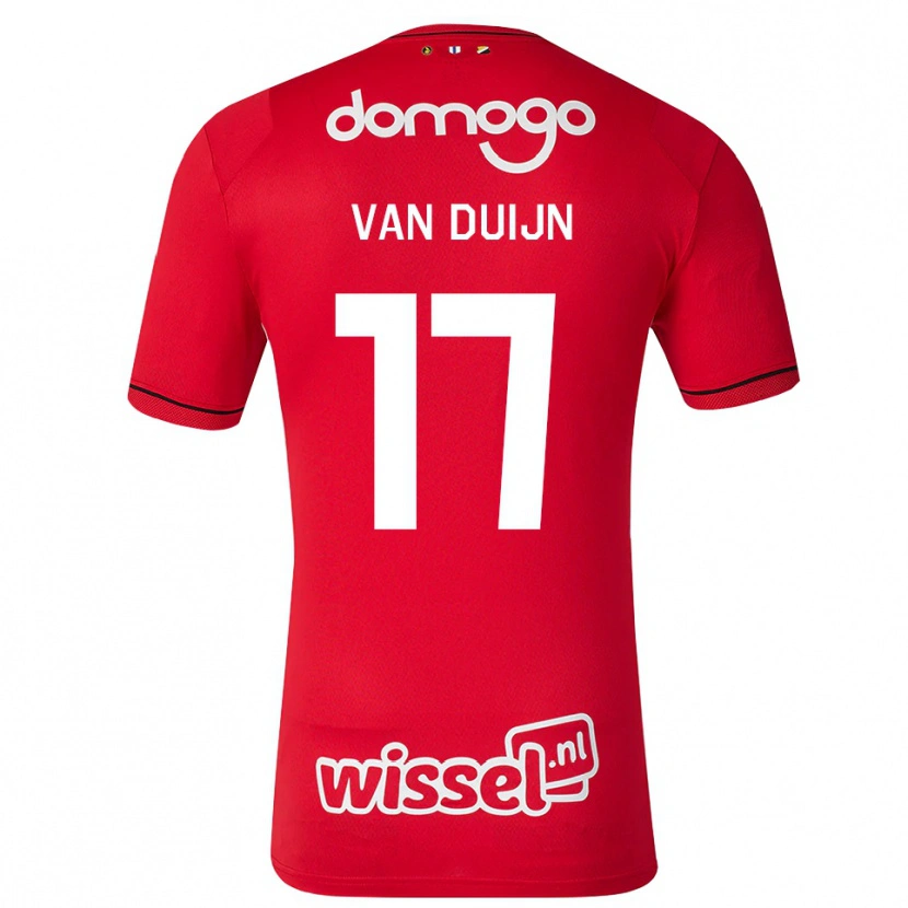 Danxen Heren Sem Van Duijn #17 Rood Wit Zwart Thuisshirt Thuistenue 2026/27 T-Shirt