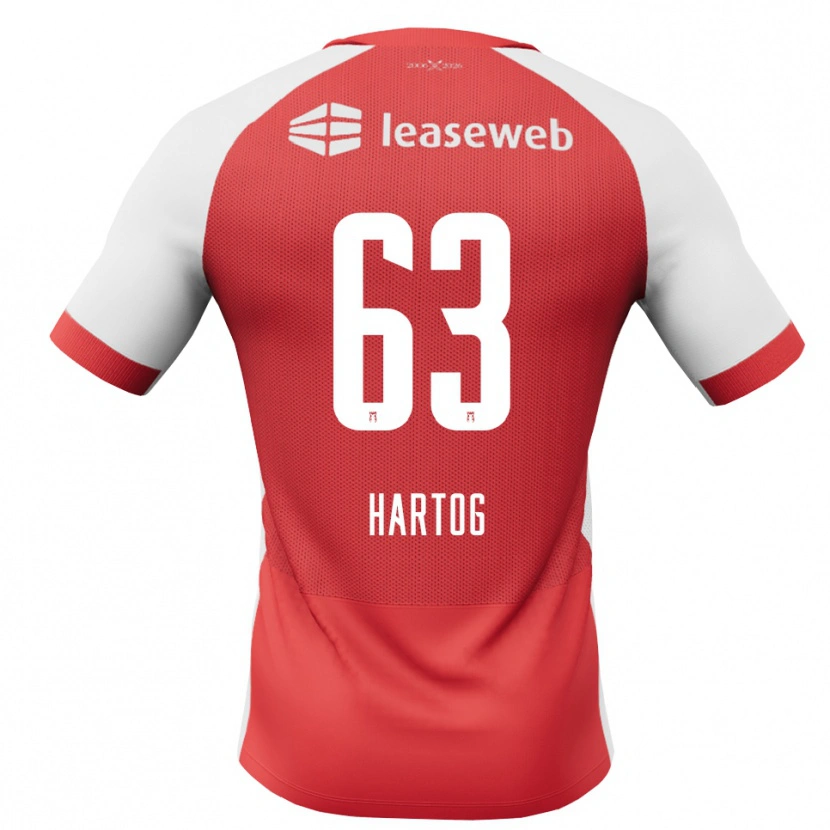 Danxen Heren Jasper Hartog #63 Rood Wit Zwart Thuisshirt Thuistenue 2026/27 T-Shirt