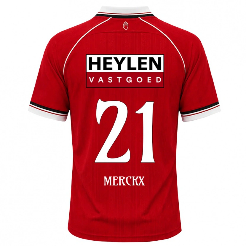 Danxen Heren Matti Merckx #21 Rood Wit Zwart Thuisshirt Thuistenue 2026/27 T-Shirt