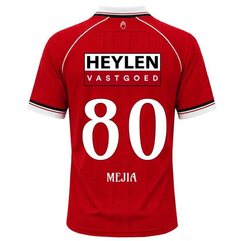 Danxen Heren Carlos Mejia #80 Rood Wit Zwart Thuisshirt Thuistenue 2026/27 T-Shirt