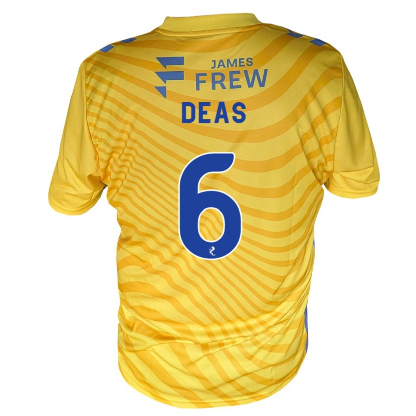 Danxen Heren Robbie Deas #6 Koningsblauw Geel Uitshirt Uittenue 2026/27 T-Shirt