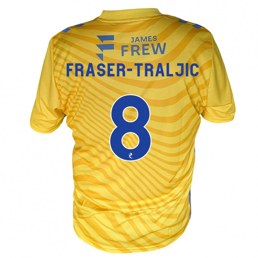 Danxen Heren Kali Fraser-Traljic #8 Koningsblauw Geel Uitshirt Uittenue 2026/27 T-Shirt