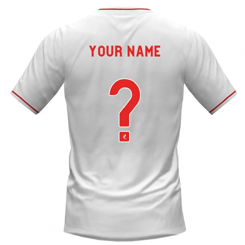 Danxen Heren Uw Naam #0 Wit Rood Uitshirt Uittenue 2026/27 T-Shirt