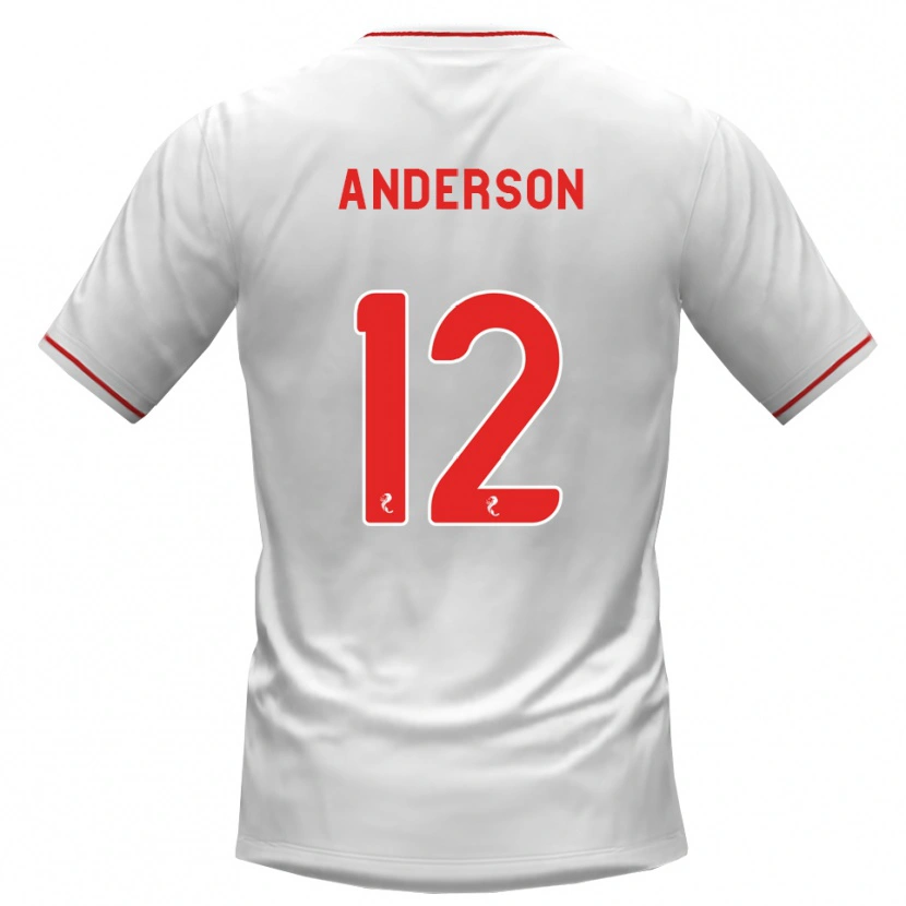 Danxen Heren Rhys Anderson #12 Wit Rood Uitshirt Uittenue 2026/27 T-Shirt