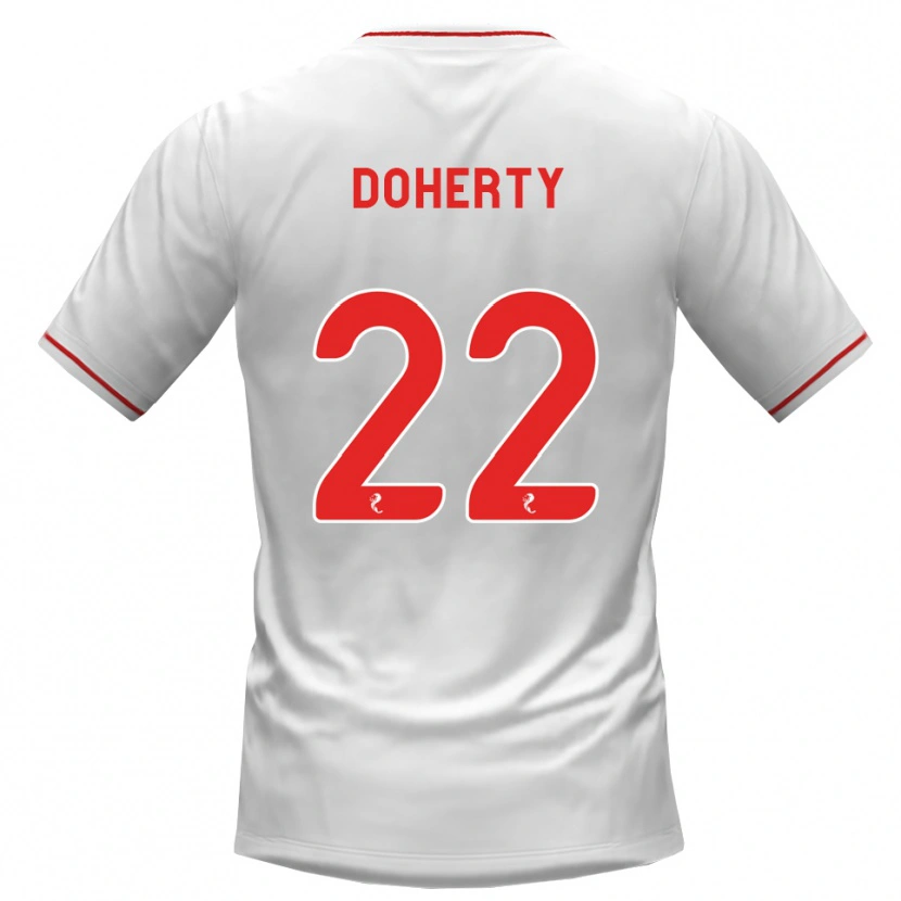 Danxen Heren Jordan Doherty #22 Wit Rood Uitshirt Uittenue 2026/27 T-Shirt