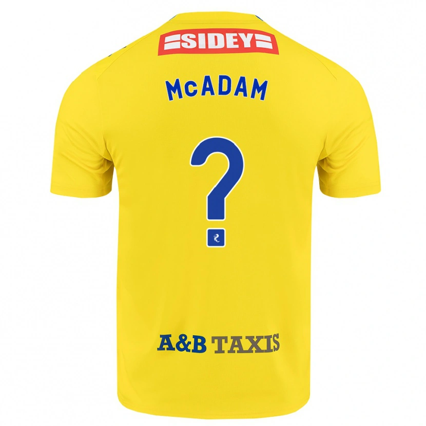 Danxen Heren Dougal Mcadam #0 Geel Blauw Zwart Uitshirt Uittenue 2026/27 T-Shirt