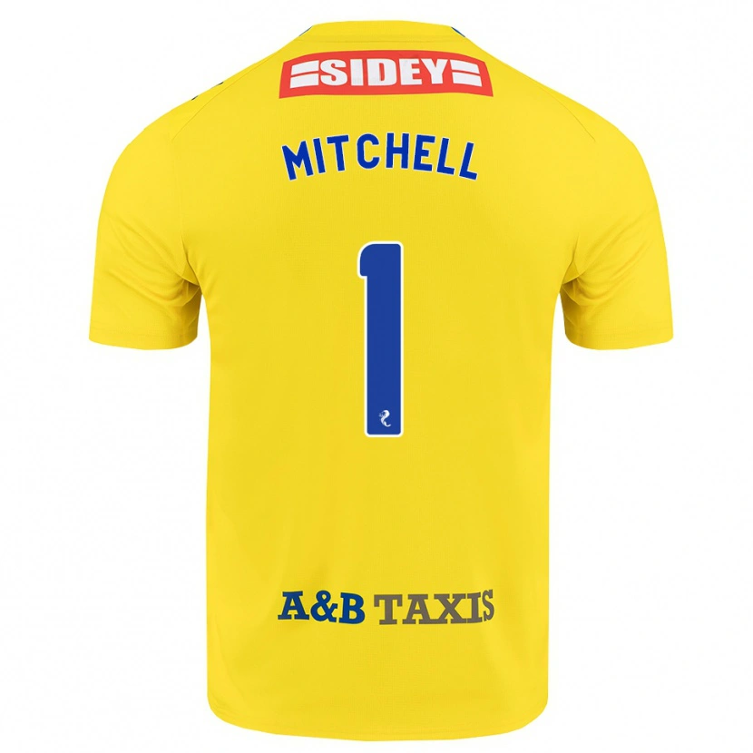 Danxen Heren Ellie Mitchell #1 Geel Blauw Zwart Uitshirt Uittenue 2026/27 T-Shirt