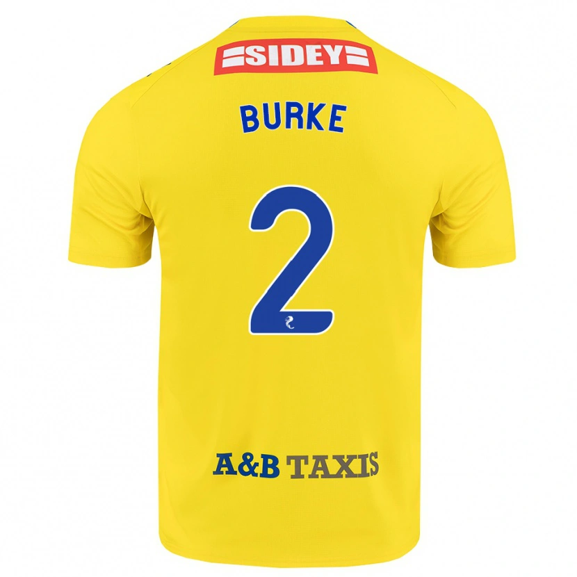 Danxen Heren Fallon Burke #2 Geel Blauw Zwart Uitshirt Uittenue 2026/27 T-Shirt