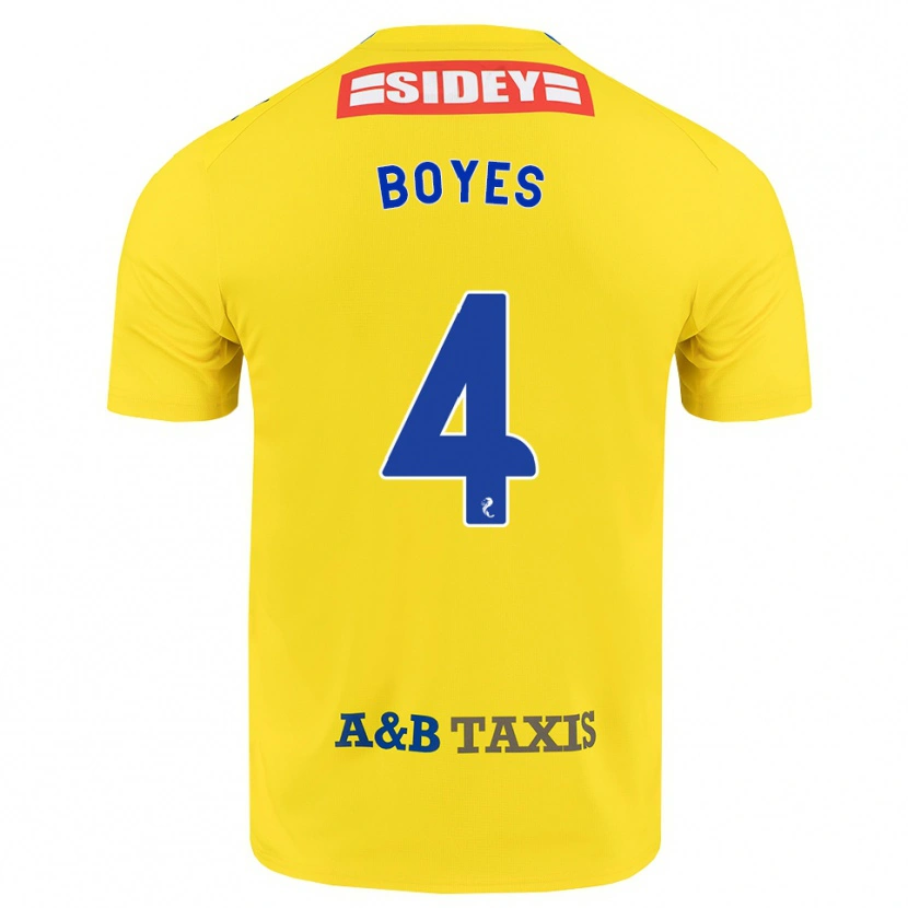 Danxen Heren Morgan Boyes #4 Geel Blauw Zwart Uitshirt Uittenue 2026/27 T-Shirt