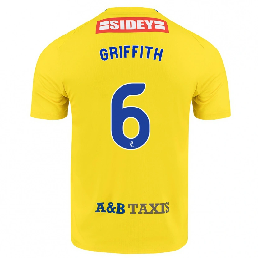 Danxen Heren Víctor Griffith #6 Geel Blauw Zwart Uitshirt Uittenue 2026/27 T-Shirt