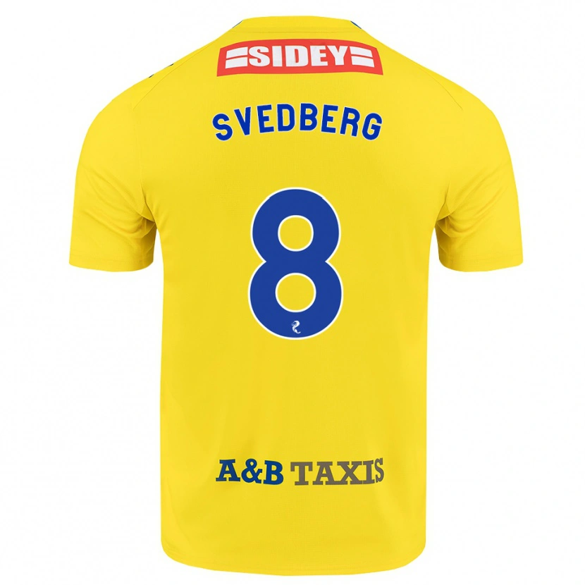 Danxen Heren Jonathan Svedberg #8 Geel Blauw Zwart Uitshirt Uittenue 2026/27 T-Shirt