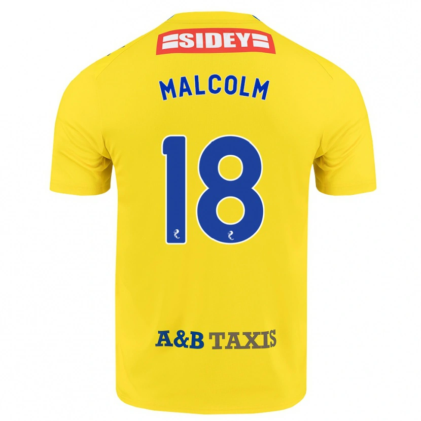 Danxen Heren Jodie Malcolm #18 Geel Blauw Zwart Uitshirt Uittenue 2026/27 T-Shirt