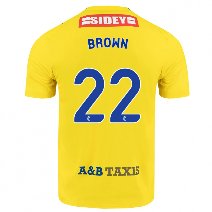 Danxen Heren Cameron Brown #22 Geel Blauw Zwart Uitshirt Uittenue 2026/27 T-Shirt