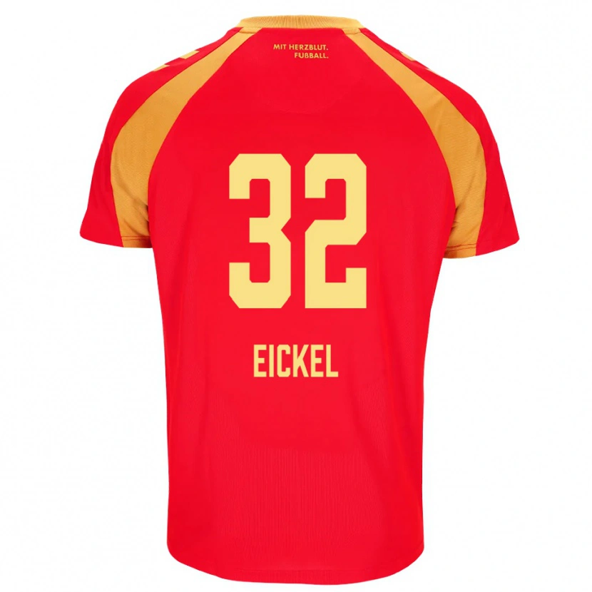 Danxen Heren Lasse Eickel #32 Rood Oranje Zwart Uitshirt Uittenue 2026/27 T-Shirt