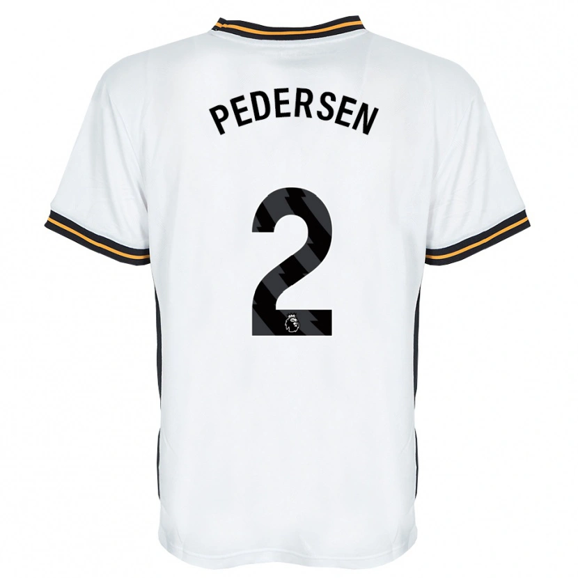 Danxen Heren Eden Pedersen #2 Wit Oranje Zwart Uitshirt Uittenue 2026/27 T-Shirt