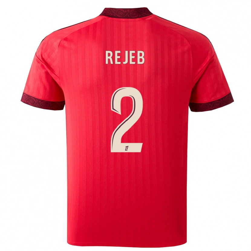 Danxen Heren Jibril Rejeb #2 Burgundy Rood Wit Uitshirt Uittenue 2026/27 T-Shirt