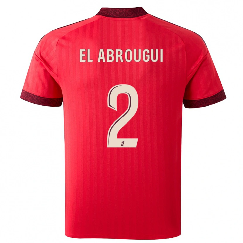 Danxen Heren Wassim El Abrougui #2 Burgundy Rood Wit Uitshirt Uittenue 2026/27 T-Shirt