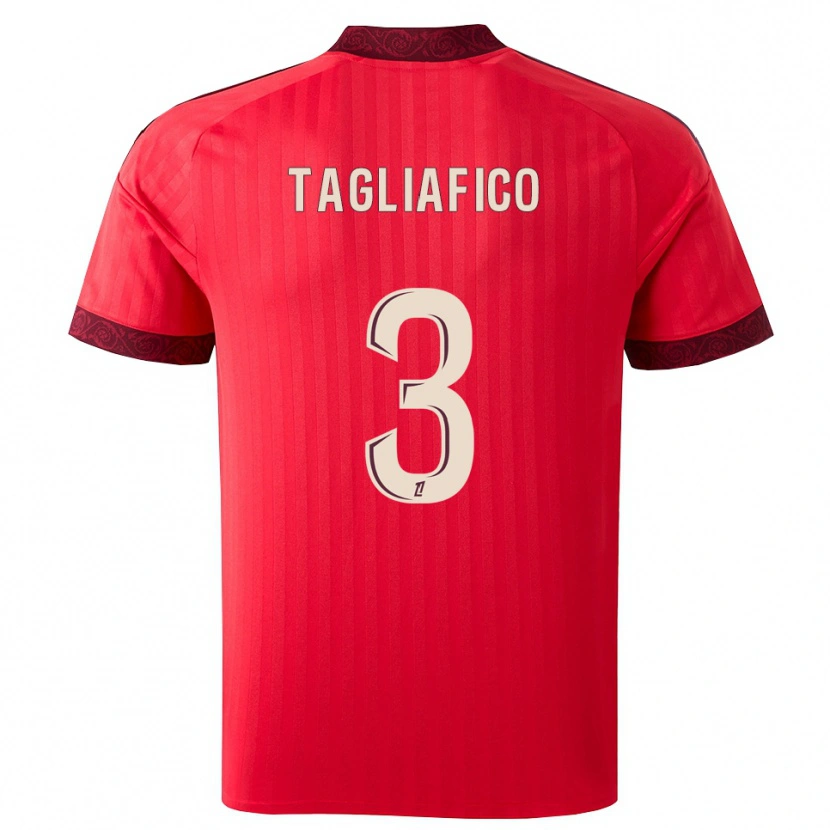 Danxen Heren Nicolás Tagliafico #3 Burgundy Rood Wit Uitshirt Uittenue 2026/27 T-Shirt