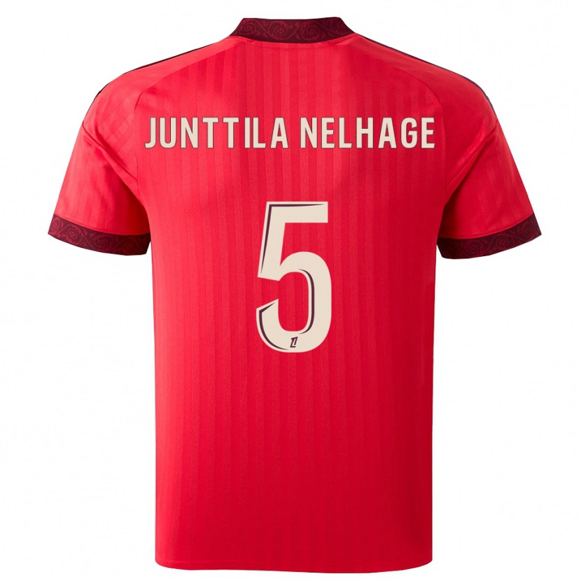 Danxen Heren Elma Junttila Nelhage #5 Burgundy Rood Wit Uitshirt Uittenue 2026/27 T-Shirt
