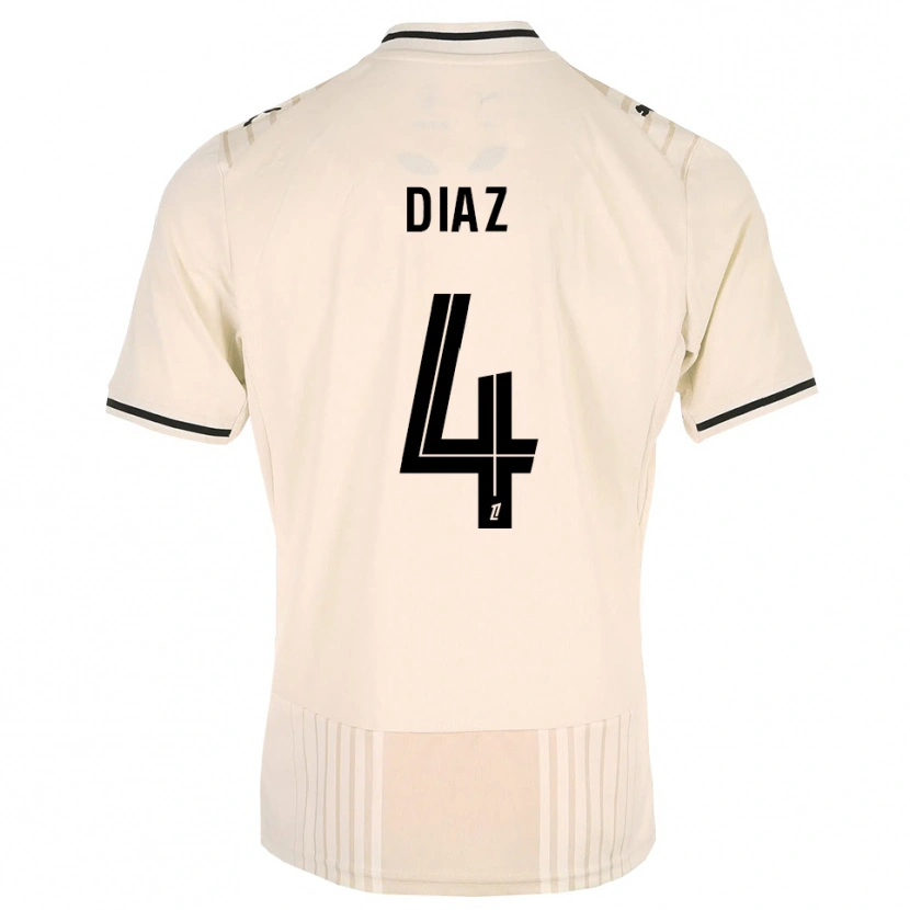 Danxen Heren Junior Diaz #4 Oldlace Zwart Antiquewhite Uitshirt Uittenue 2026/27 T-Shirt