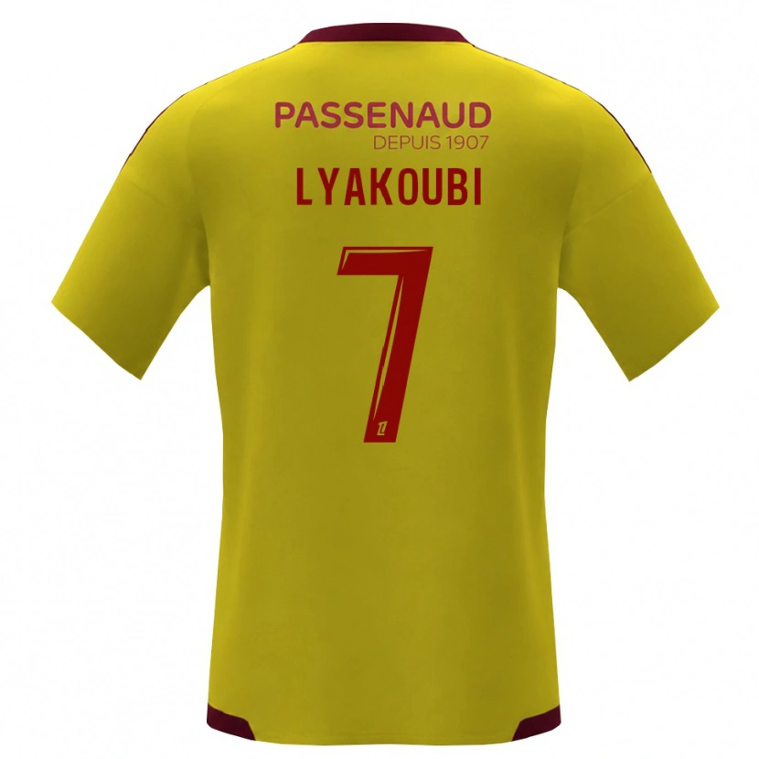 Danxen Heren Oussama Lyakoubi #7 Geel Rood Groen Uitshirt Uittenue 2026/27 T-Shirt