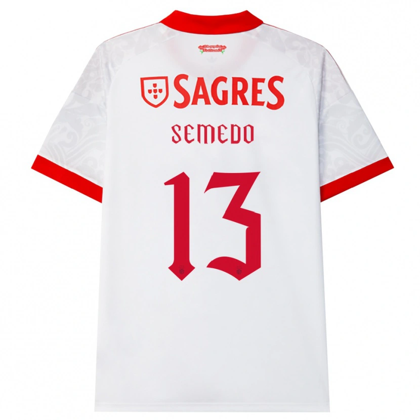 Danxen Heren Benjamim Semedo #13 Wit Rood Geel Uitshirt Uittenue 2026/27 T-Shirt