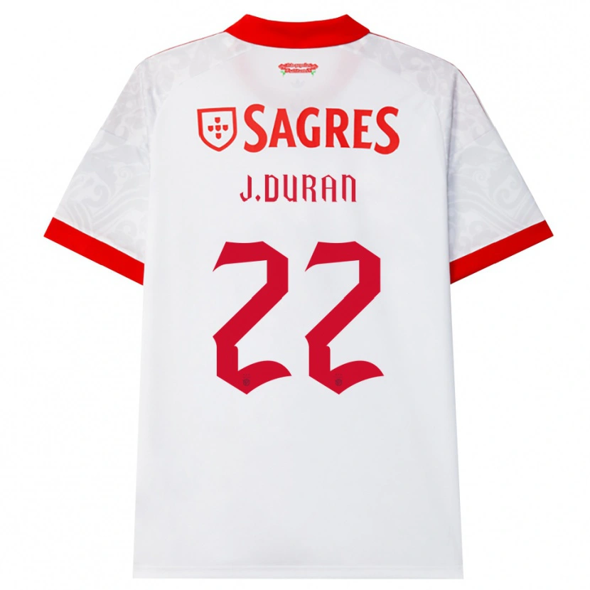 Danxen Heren Jhon Durán #22 Wit Rood Geel Uitshirt Uittenue 2026/27 T-Shirt