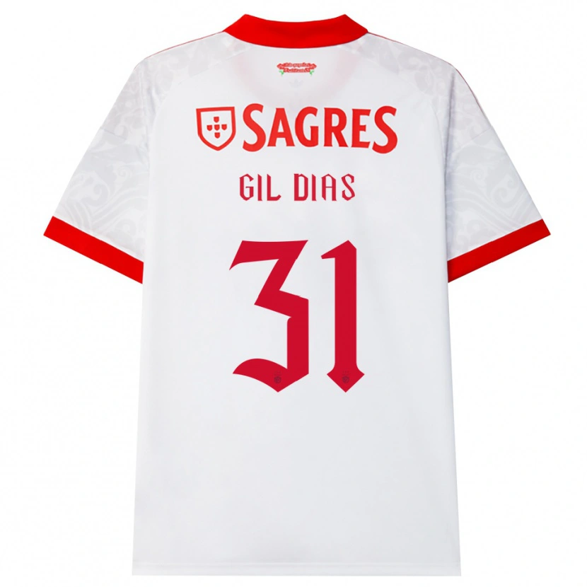 Danxen Heren Gil Dias #31 Wit Rood Geel Uitshirt Uittenue 2026/27 T-Shirt
