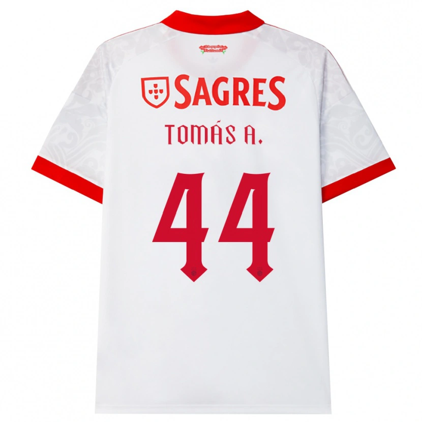 Danxen Heren Tomás Araújo #44 Wit Rood Geel Uitshirt Uittenue 2026/27 T-Shirt