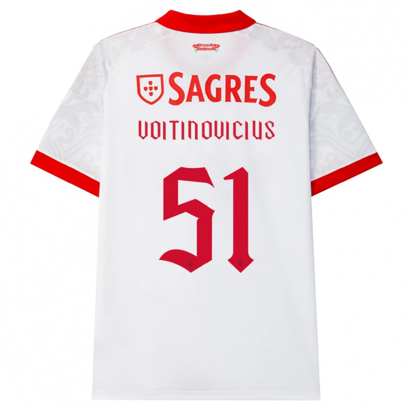 Danxen Heren Arnas Voitinovičius #51 Wit Rood Geel Uitshirt Uittenue 2026/27 T-Shirt