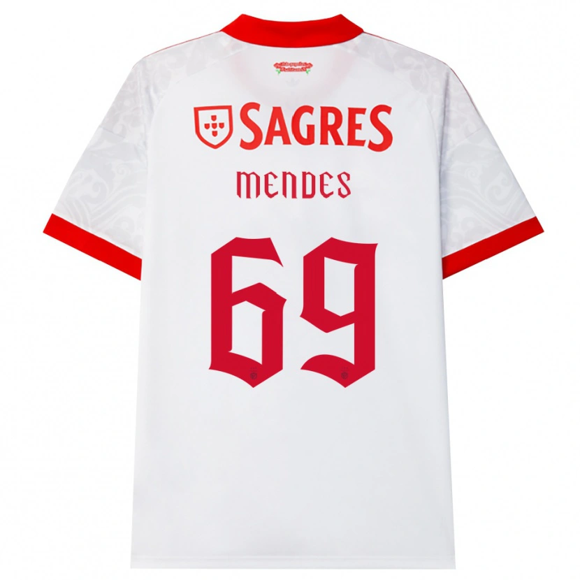 Danxen Heren Vladimir Mendes #69 Wit Rood Geel Uitshirt Uittenue 2026/27 T-Shirt
