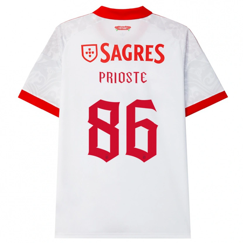 Danxen Heren Diogo Prioste #86 Wit Rood Geel Uitshirt Uittenue 2026/27 T-Shirt