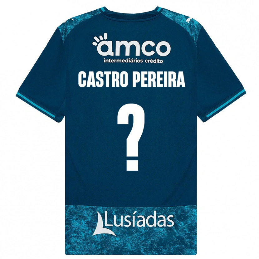 Danxen Heren Rodrigo Castro Pereira #0 Donkerleigrijs Mediumturquoise Uitshirt Uittenue 2026/27 T-Shirt