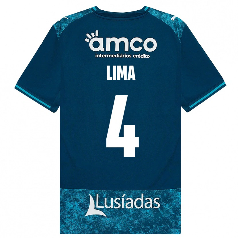Danxen Heren Guilherme Lima #4 Donkerleigrijs Mediumturquoise Uitshirt Uittenue 2026/27 T-Shirt