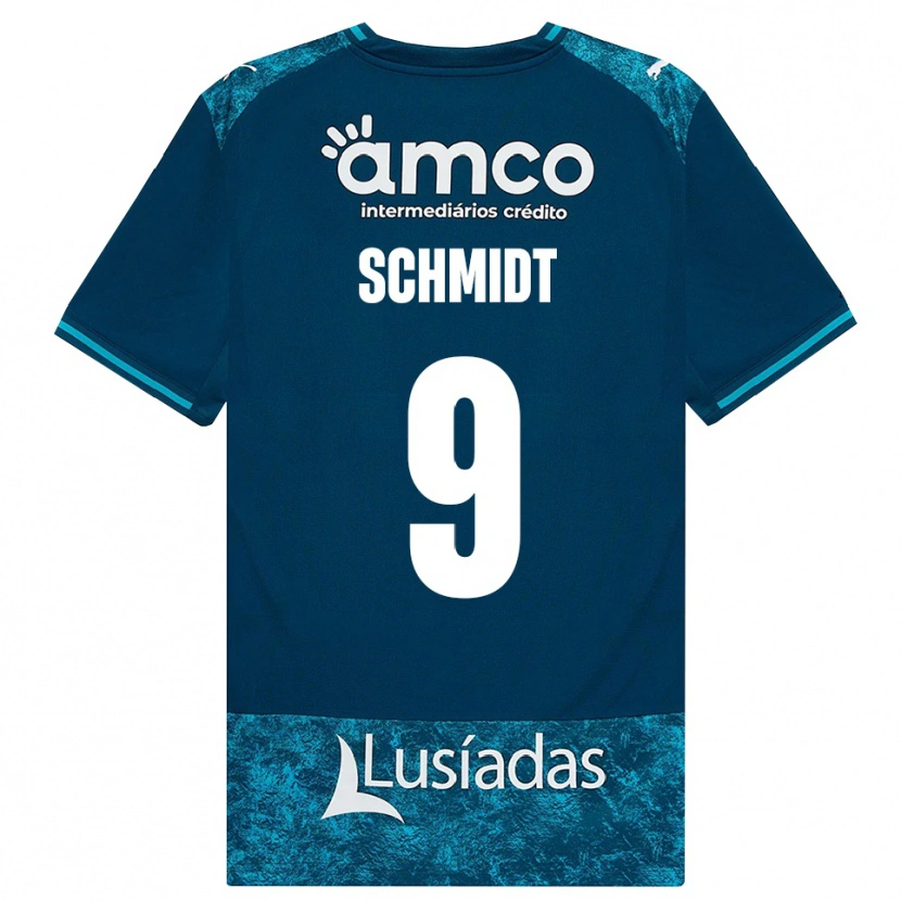 Danxen Heren Malu Schmidt #9 Donkerleigrijs Mediumturquoise Uitshirt Uittenue 2026/27 T-Shirt