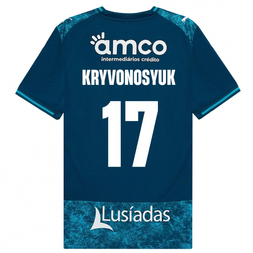 Danxen Heren Leonardo Kryvonosyuk #17 Donkerleigrijs Mediumturquoise Uitshirt Uittenue 2026/27 T-Shirt
